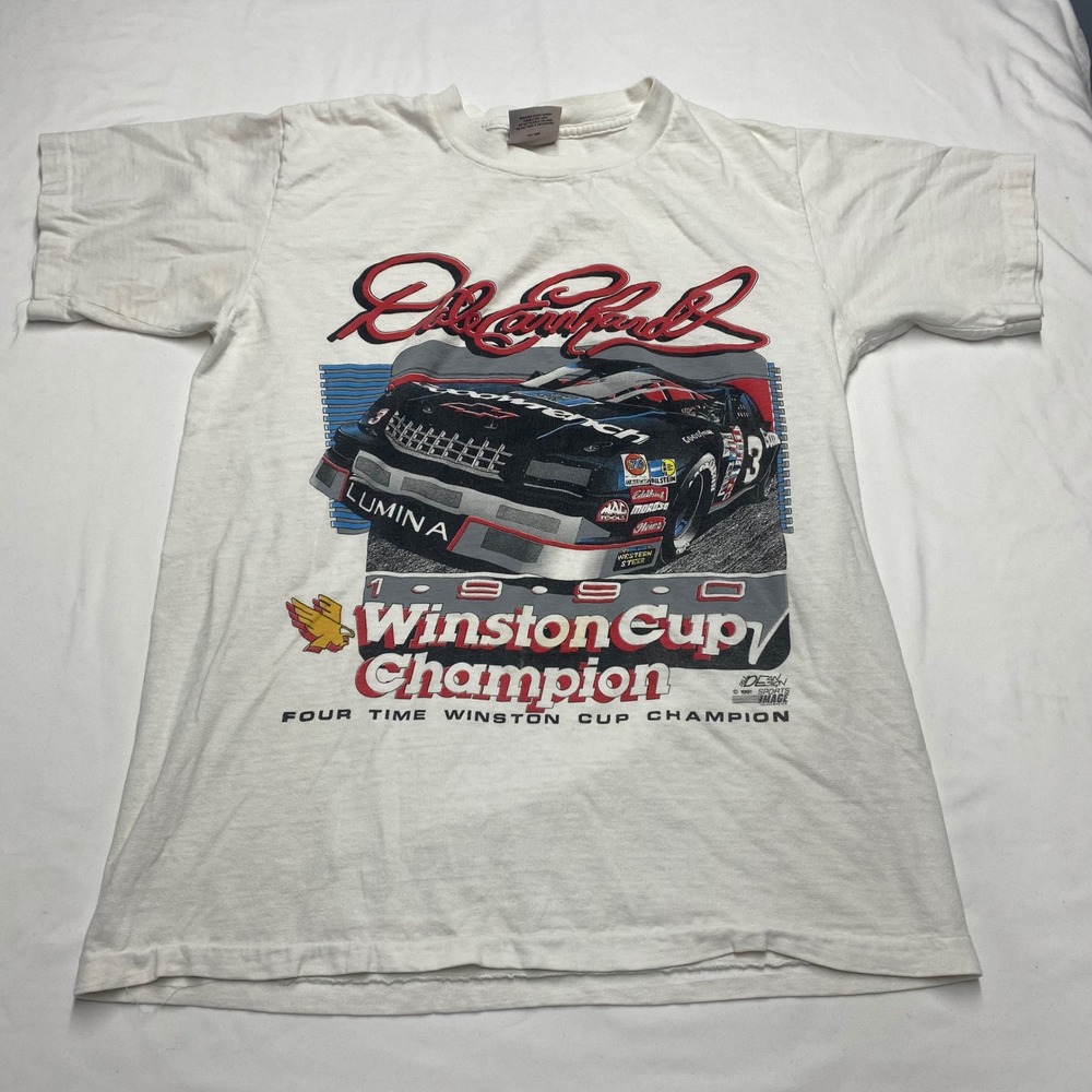 Vintage 1991 Dale Earnhardt 1990 Winston Cup Champion Tee Oneita USA Made M